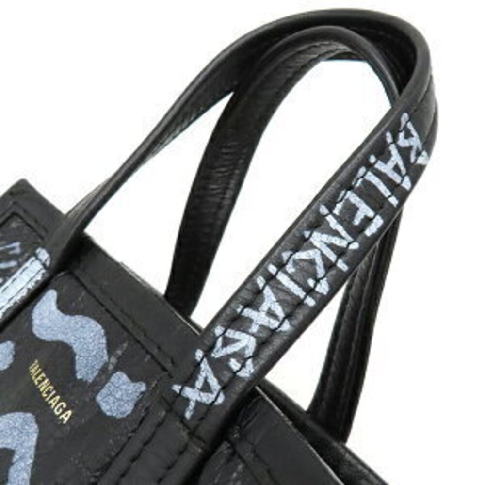 Balenciaga Shopper Graffiti XXS Black Bag Leather Bazaar - Picture 9 of 9